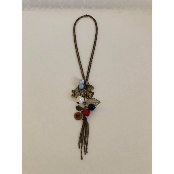 Jewelry - NWOT Bronze Flower and Leaf Necklace